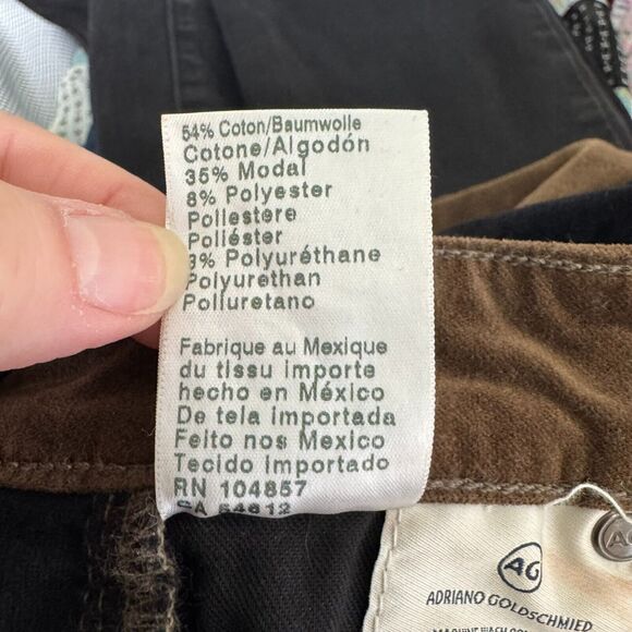 Adriano Goldschmied The Mari Tuxedo Stripe Women 25 R AG Pants Brown Velvet - Picture 7 of 12